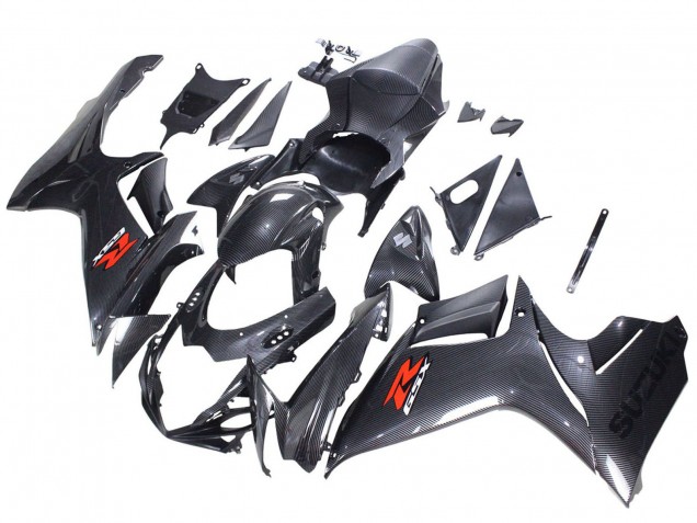 2011-2024 Suzuki GSXR 600 / GSXR 750 Motorcycle Fairings - Black Carbon Fiber Red Canada for Sale