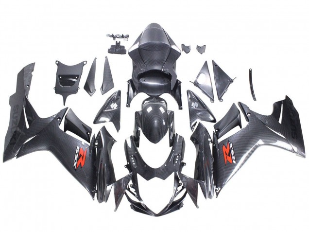2011-2024 Suzuki GSXR 600 / GSXR 750 Motorcycle Fairings - Black Carbon Fiber Red Canada for Sale