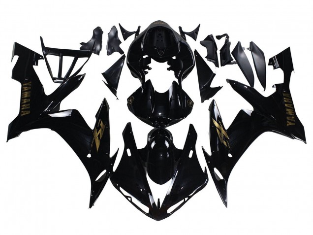 2004-2006 Yamaha YZF 1000 R1 Motorcycle Fairings - Glossy Black Gold Decals Canada for Sale