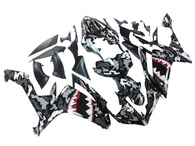 2007-2008 Yamaha YZF 1000 R1 Motorcycle Fairings - Grey White Camouflage Shark Canada for Sale