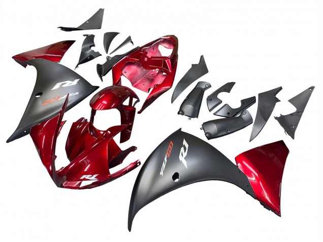 2009-2011 Yamaha YZF 1000 R1 Motorcycle Fairings - Red Matte Black Canada for Sale