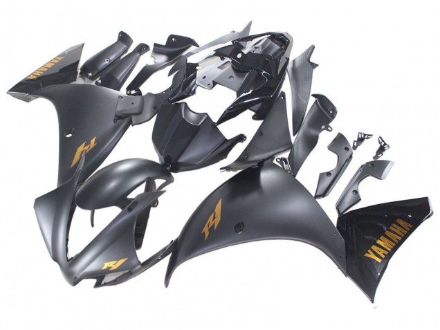 2012-2014 Yamaha YZF 1000 R1 Motorcycle Fairings - Matte Black Gold Decals Canada for Sale