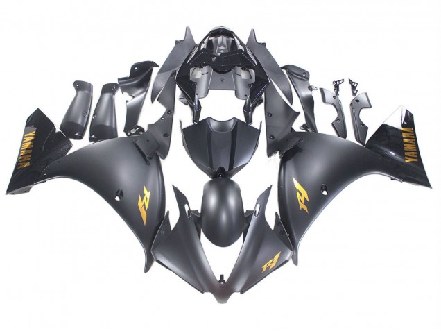 2012-2014 Yamaha YZF 1000 R1 Motorcycle Fairings - Matte Black Gold Decals Canada for Sale