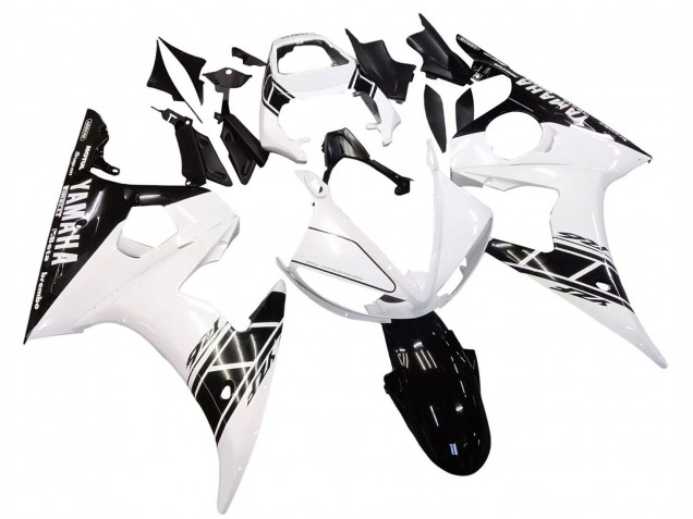 2006-2009 Yamaha YZF R6S Motorcycle Fairings - White Glossy Black Canada for Sale