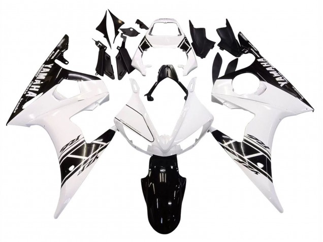 2006-2009 Yamaha YZF R6S Motorcycle Fairings - White Glossy Black Canada for Sale