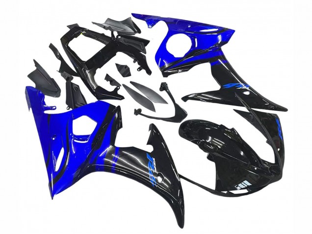 2006-2009 Yamaha YZF R6S Motorcycle Fairings - Blue Glossy Black Canada for Sale