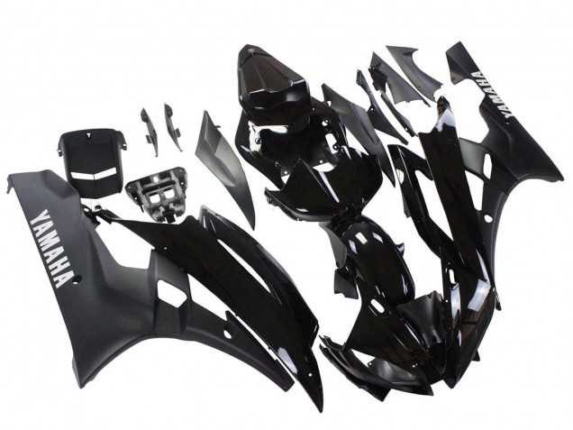 2006-2007 Yamaha YZF 600 R6 Motorcycle Fairings - Glossy Black Matte Black Canada for Sale