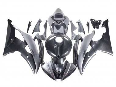 2008-2016 Yamaha YZF 600 R6 Motorcycle Fairings - Grey Black Carbon Fiber Style Canada for Sale