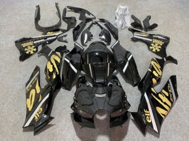2021-2025 Kawasaki ZX10R Motorcycle Fairings - Glossy Black Gold Elf Snow Canada for Sale