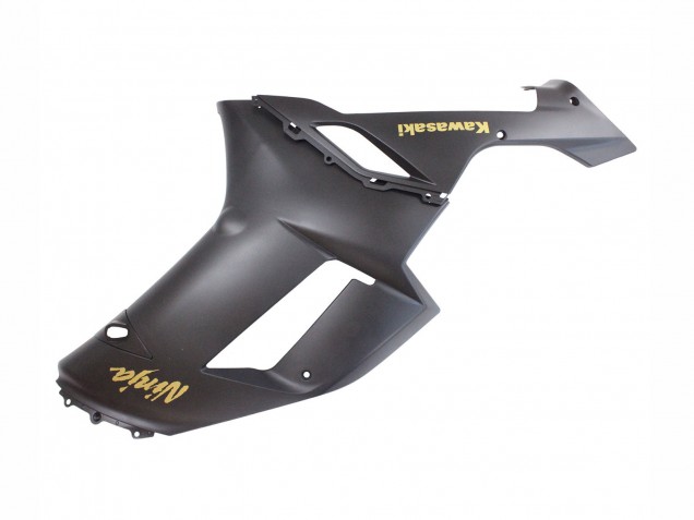2007-2008 Kawasaki ZX6R Motorcycle Fairings - Matte Black with Yellow Logo Ninja Canada for Sale