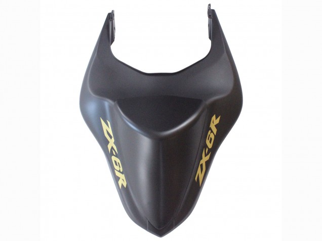 2007-2008 Kawasaki ZX6R Motorcycle Fairings - Matte Black with Yellow Logo Ninja Canada for Sale