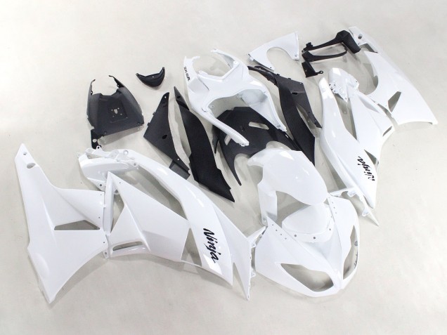2009-2012 Kawasaki ZX6R Motorcycle Fairings - White Black Ninja Canada for Sale