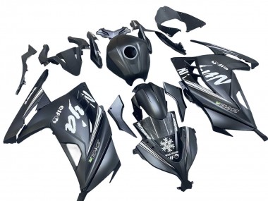 2013-2024 Kawasaki EX300 Motorcycle Fairings - Matte Black White Elf Snow Canada for Sale