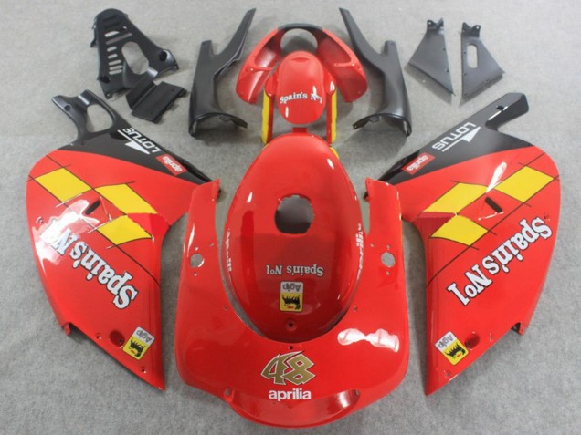 2000-2005 Aprilia RS125 Motorcycle Fairings - Red Yellow Black Spains No1 Canada for Sale