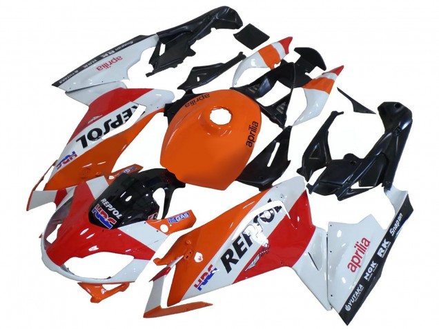 2006-2011 Aprilia RS125 Motorcycle Fairings - White Orange Red Repsol Canada for Sale