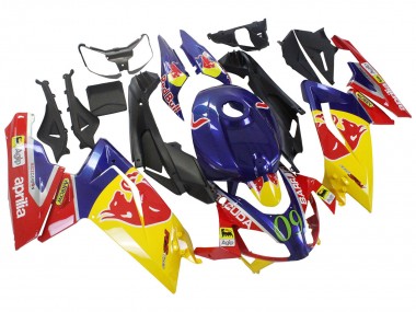 2006-2011 Aprilia RS125 Motorcycle Fairings - Yellow Dark Blue Red Bull Canada for Sale