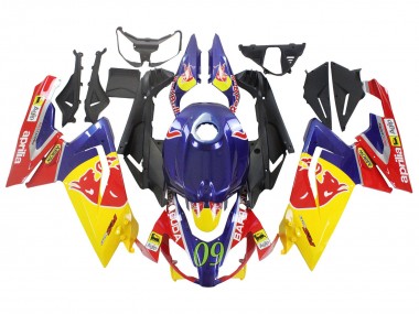 2006-2011 Aprilia RS125 Motorcycle Fairings - Yellow Dark Blue Red Bull Canada for Sale
