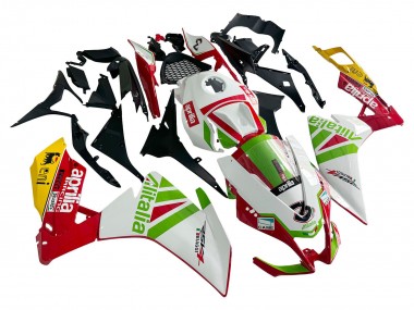 2012-2018 Aprilia RS4 50 125 Motorcycle Fairing - White Red Green Yellow Alitalia Canada for Sale