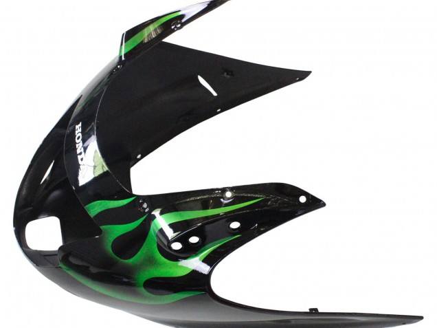 1996-2007 Honda CBR1100XX Blackbird Motorcycle Fairing - Glossy Black Green Flame Canada for Sale