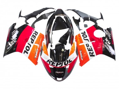 1996-2007 Honda CBR1100XX Blackbird Abs Motorcycle Fairings - Orange White Red Glossy Black Repsol Canada for Sale