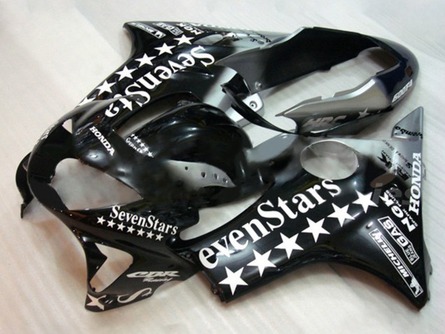 1999-2000 Honda CBR600 F4 Motorcycle Fairings - Glossy Black White SevenStars Canada for Sale
