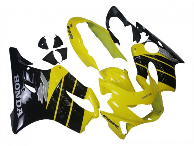 1999-2000 Honda CBR600 F4 Motorcycle Fairings - Yellow Glossy Black Canada for Sale