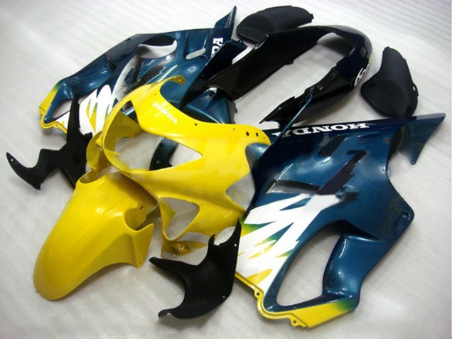1999-2000 Honda CBR600 F4 Motorcycle Fairings - Yellow Dark Blue Glossy Black Canada for Sale