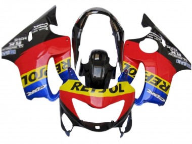 1999-2000 Honda CBR600 F4 Motorcycle Fairings - Red Yellow Blue Glossy Black Repsol Canada for Sale