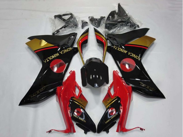 2011-2013 Honda CBR600F Motorcycle Fairings - Red Gold Glossy Black Konica Minolta Canada for Sale
