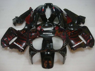 1992-1993 Honda CBR900RR 893 Motorcycle Fairings - Glossy Black Red Flame Canada for Sale