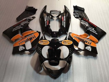 1992-1993 Honda CBR900RR 893 Motorcycle Fairings - Glossy Black Orange Hm Plant Canada for Sale