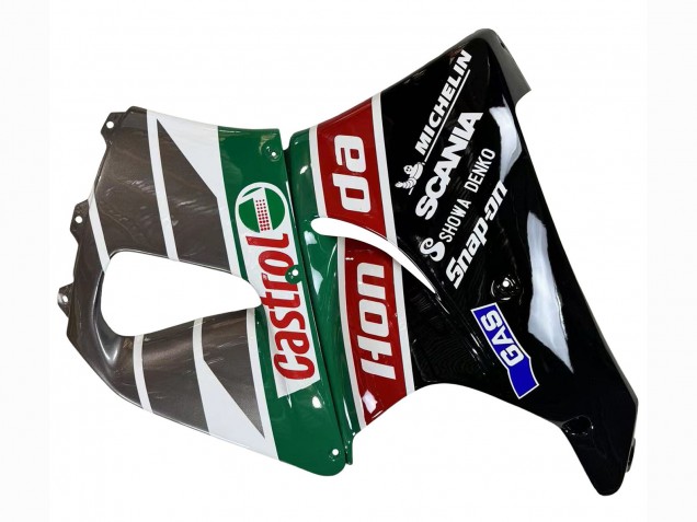 1996-1997 Honda CBR900RR 893 Motorcycle Fairings - White Green Grey Glossy Black Castrol Canada for Sale