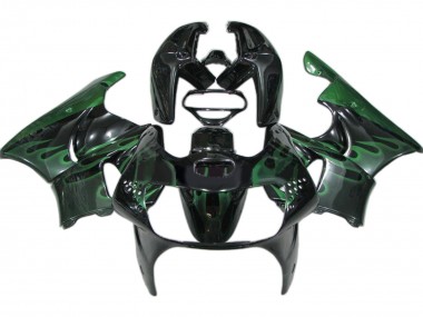 1998-1999 Honda CBR900RR 919 Motorcycle Fairings - Glossy Black Green Flame Canada for Sale