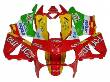 1998-1999 Honda CBR900RR 919 Motorcycle Fairings - Red Yellow Green White Fortuna Castrol Canada for Sale