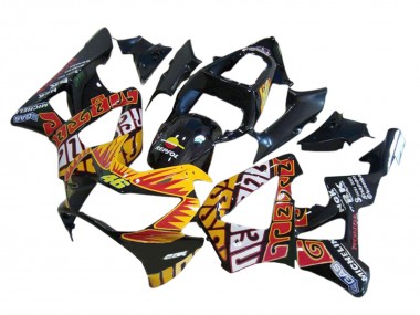 2000-2001 Honda CBR900RR 929 Motorcycle Fairings - Glossy Black Orange Repsol Rossi Canada for Sale