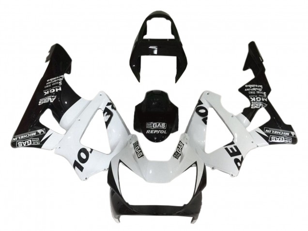 2000-2001 Honda CBR900RR 929 Motorcycle Fairings - White Glossy Black Repsol Canada for Sale