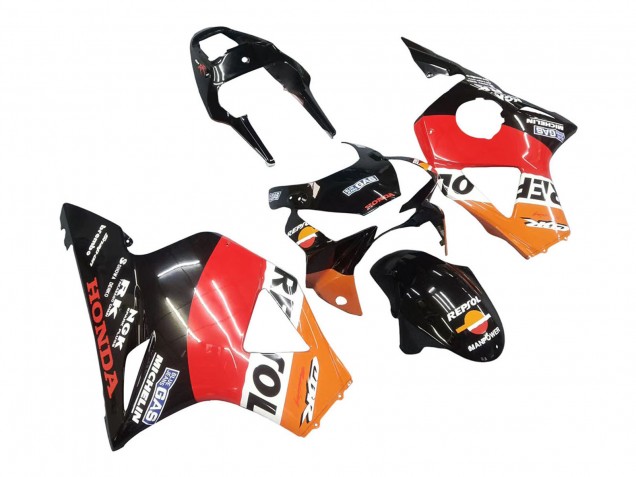 2002-2003 Honda CBR900RR 954 Motorcycle Fairing Kits - Orange White Red Glossy Black Repsol Canada for Sale