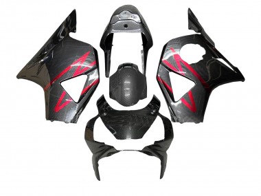 2002-2003 Honda CBR900RR 954 Motorcycle Fairings - Black Carbon Fiber Red Stripe Canada for Sale