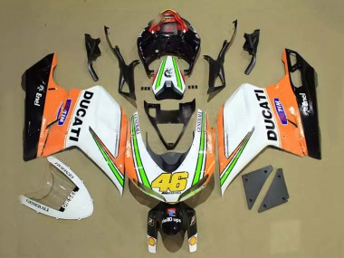 2007-2014 Ducati 848/1098/1198 Motorcycle Fairings - White Orange Green Glossy Black Tim 46 Canada for Sale