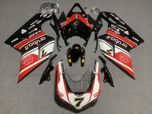 2007-2014 Ducati 848/1098/1198 Motorcycle Fairing Kits - White Red Glossy Black Canada for Sale