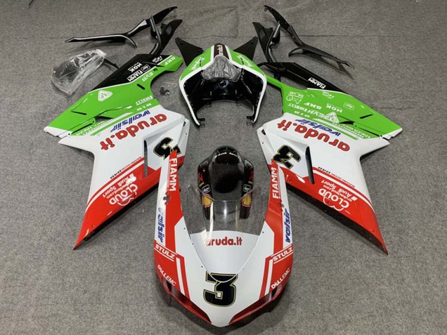 2007-2014 Ducati 848/1098/1198 Motorcycle Fairings - White Red Green Valsir 3 Canada for Sale