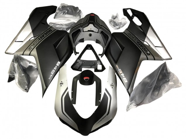 2007-2014 Ducati 848 Motorcycle Fairings - Silver Matte Black Canada for Sale