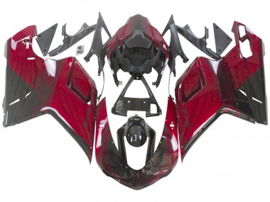 2007-2014 Ducati 848 Motorcycle Fairing - Red Glossy Black Canada for Sale