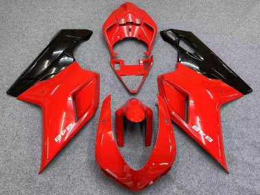 2007-2014 Ducati 848 Motorcycle Fairings - Red Glossy Black Canada for Sale