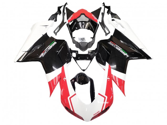 2007-2014 Ducati 848/1098/1198 Motorcycle Fairings - White Red Glossy Black Canada for Sale