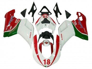 2007-2014 Ducati 848/1098/1198 Motorcycle Fairings - White Red Green 18 Canada for Sale