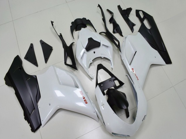 2007-2014 Ducati 848 Motorcycle Fairings - White Matte Black Canada for Sale