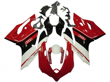 2011-2014 Ducati Panigale 899 Motorcycle Fairings - White Red Glossy Black Dunlop Canada for Sale