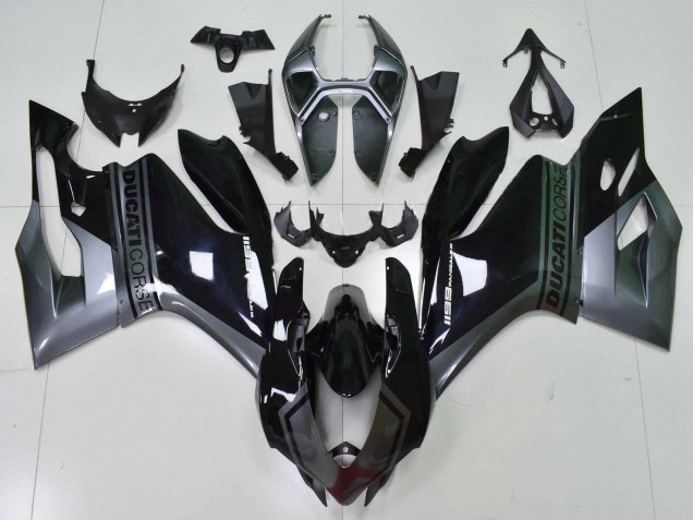 2011-2014 Ducati Panigale 1199 Motorcycle Fairings - Grey Glossy Black Canada for Sale
