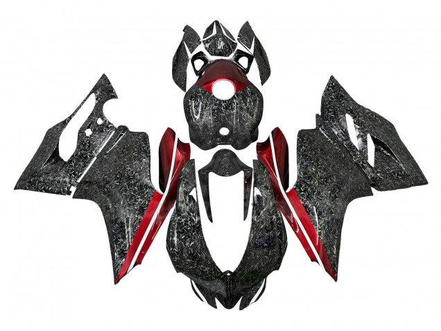 2011-2014 Ducati Panigale 899/1199 Motorcycle Fairings - Black Forged Carbon Fiber Style Red Canada for Sale